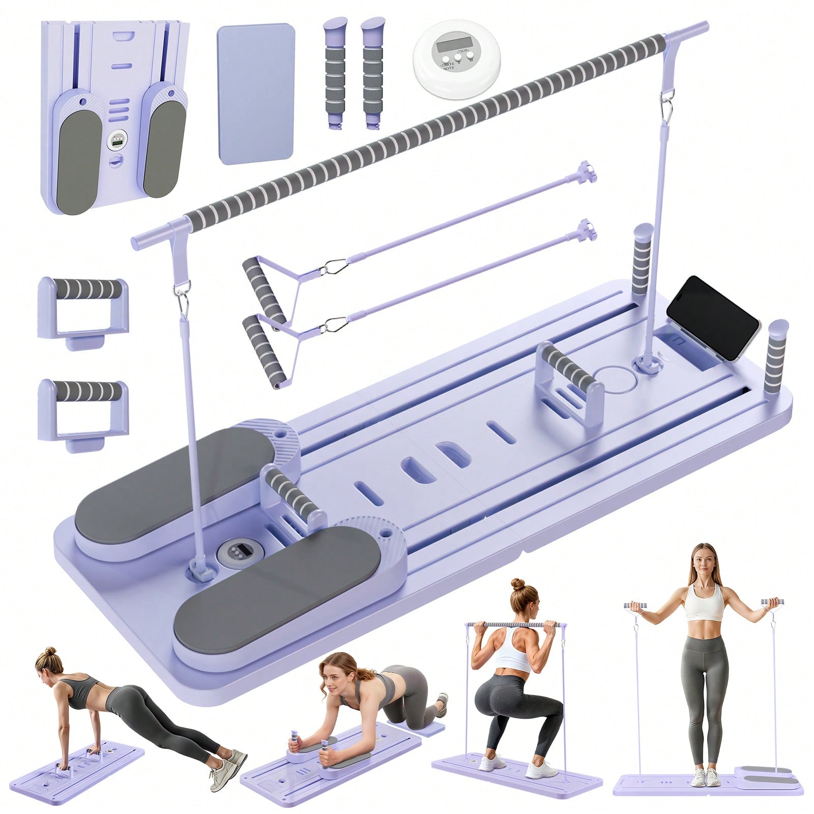 바가 있는 필라테스 리포머, 휴대폰 거치대가 있는 필라 - Pilates & Yoga Vida 리뷰 및 가격